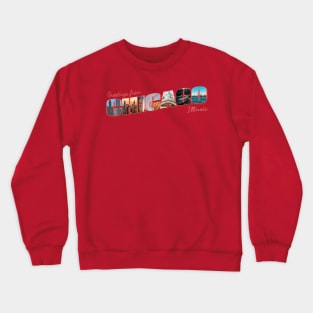 Greetings from Chicago in Illinois Vintage style retro souvenir Crewneck Sweatshirt